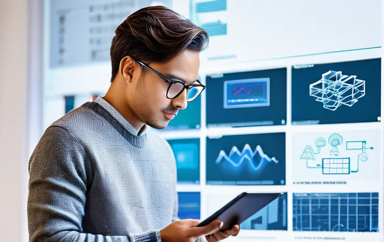 빅데이터 분석가 면접에서 자주 나오는 질문 - **Prompt:** A confident male Big Data analyst, late 30s, wearing a crisp business shirt and blazer, ...